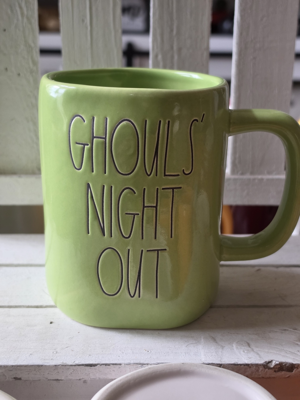 Rae Dunn Lime Green "Ghouls' Night Out" Ceramic Mug